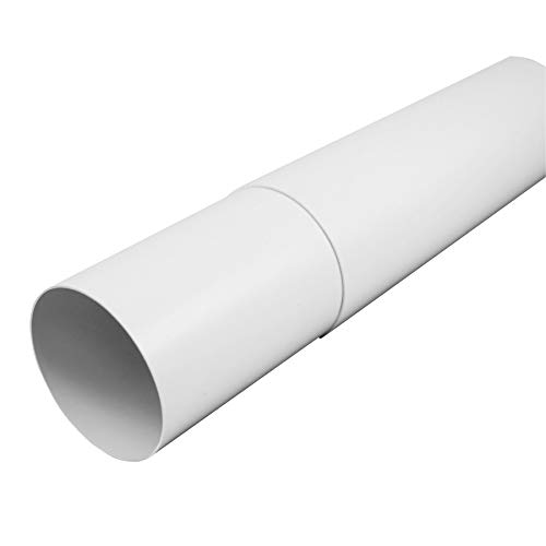 100mm / 4 Inch Telescopic Through-Wall Vent Duct - Round PVC Ducting - Plastic Ventilation Pipe - Adjustable Exhaust Duct