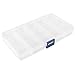 uxcell Clear White Plastic 15 Slots Electronic Components Storage Case Box Organizer