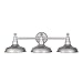 Design House 520312 Kimball Industrial Farmhouse 3-Light Indoor Bathroom Vanity Light with Metal Shades for Over the Mirror, Galvanized Paint