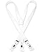 Men's White SUSPENDERS Y Shape Back Elastic Button & Clip Convertible