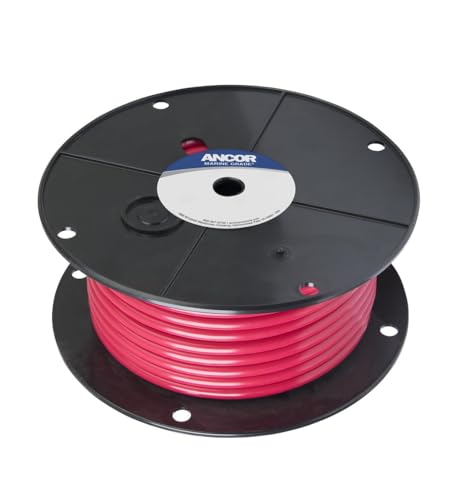 Ancor 113510 Tinned Copper Battery Cable, 4 AWG (19mm2), Red - 100ft
