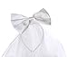 Colorful House Flower Girls White First Communion Veil Headband with Bow, White (Head Band), Small