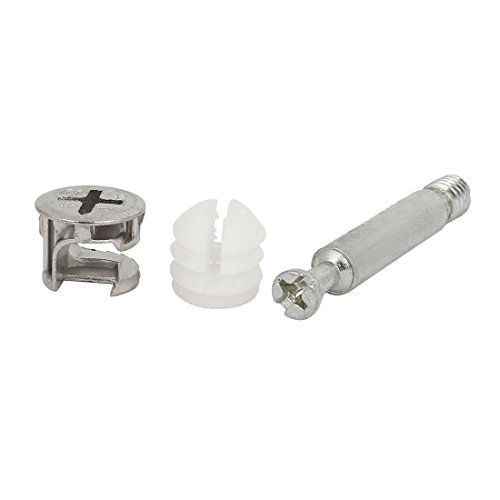 Flyshop Furniture Cabinet Connector #261 Cam Lock Fittings 6.5mm Dia 36.5mm Length Dowels Opening Nuts 10 Sets