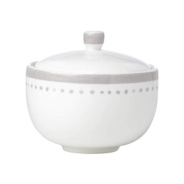 Kate Spade New York Charlotte Street Sugar Bowl, 0.90 LB, Taupe/Grey