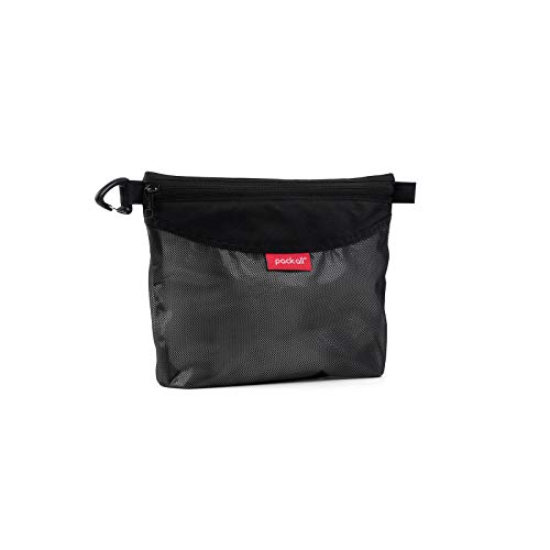 pack all Water-resistant Material Zipper Pouch, Mesh Zipper Bags for Storage, Travel, Office (Black, Medium)