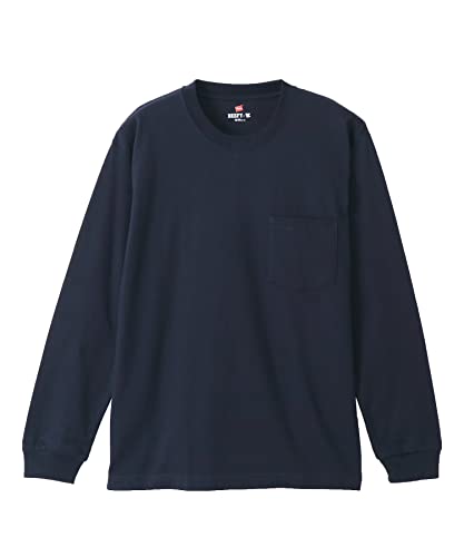 Tシャツ 長袖 丸首 綿100% 丸胴仕様 タグレス仕様 ビーフィロングスリーブポケットT H5196-370-XS