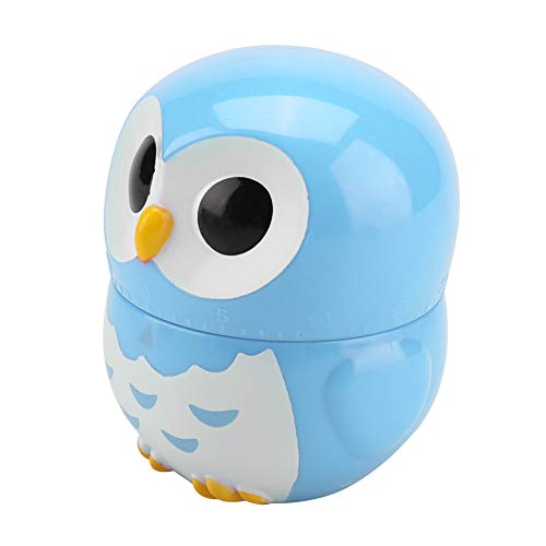 Rosvola Mechanical Timer, Cute Owl Shape Manual Cooking Counters Clock for Kitchen(Blue) - Thumbnail 6