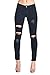 Women's Hight Waisted Butt Lift Stretch Ripped Skinny Jeans Distressed Denim Pants