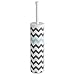 InterDesign Una Slim Toilet Bowl Brush and Holder - Bathroom Cleaning Storage, Gray/Mint Chevron