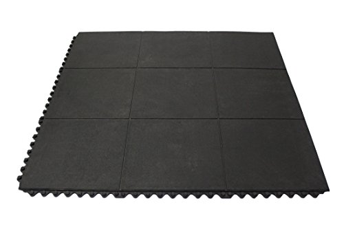 Envelor Home and Garden Puzzle Exercise Mat, Rubber Interlocking Tiles, Protective Flooring for Gym Equipment and Cushion for Workouts, Garage Tiles, Gym Floor (36 x 36, Solid Interlocking Gym Mat)