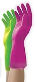 Mr. Clean 243093 Duet Reusable Latex Gloves, Medium, 2 Pairs/2 Colors