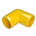 FORMUFIT 1-1/4” 90 Degree Elbow Furniture Grade PVC Fitting in Yellow, Made in USA, UV-Resistant, Impact-Proof, 1.660” Actual Socket Diameter (Pack of 4) - F11490E-YE-4