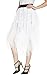 Urban CoCo Women's Sheer Tutu Skirt Tulle Mesh Layered Midi Skirt (L, White)