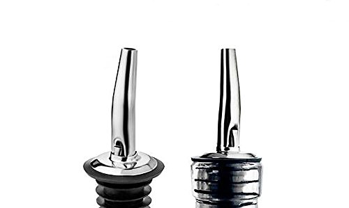 Emousport 3 Pieces New 304#Stainless Steel Liquor Spirit Pourer Free Flow Wine Bottle Pour Spout Stopper barware wine pourer (gold) - Thumbnail 3