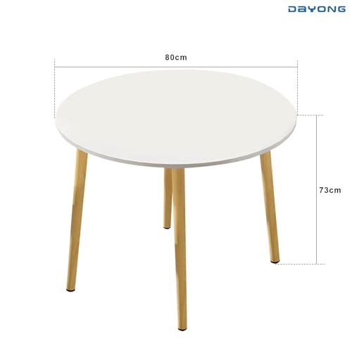 DAYONG Modern Dining Table,Kitchen Table with Solid Wooden Legs,for Small Space Like Home Living Room Kitchen, Dining Room,Lounging,Cafeterias (Round, 80 * 80 * 73CM)