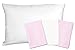 3 Toddler Pillowcases - 2 Pink and 1 White - for Pillows Sized 13x18 and 14x19-100% Cotton with Soft Sateen Weave - Envelope Style Closure - Machine Washable