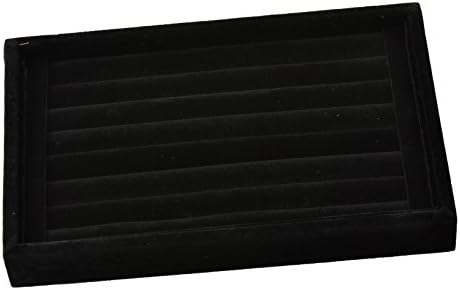 Prestep Velvet Ring Tray Jewelry Display Showcase (Black)