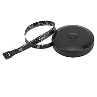 Meiho Lives Soft Tape Measure Retractable for Sewing, 1.5M/60In Double Scale Body Medical Measurement Tape for Weight Loss, Black Sewing Tailor Cloth Ruler