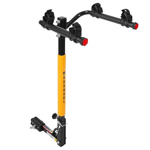 MaxxHaul 50025 Hitch Mount 2 Bike Rack For Cars, Trucks, SUVs, Minivans - 100 lb. Capacity, black