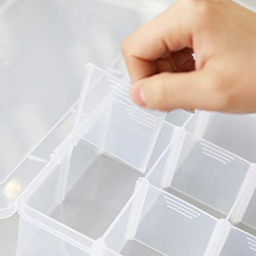 Adjustable 15-Compartment Grid Slot Plastic Storage Box Jewelry Bead Tool for Washi Tape, Art Supplies and Sticker Container Organizer Case - Thumbnail 2