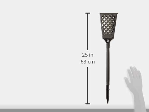 Tekno Solar Powered Waterproof Path Dancing Flames Tiki Light Torch, 11-Inch, Black - Thumbnail 2