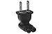 SF Cable, 2 Prong Right Angle Plug Adapter, USA IEC 60320-C7 Receptacle to NEMA 1-15P