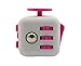 Muggle Shop Fidget Toy Cube Relieves Stress and Anxiety for Children and Adults, White/Pink
