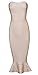 Whoinshop Women's Rayon Strapless Below Knee Falbala Bandage Dress