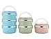 Maiyuansu Stainless Steel Lunch Box, Lock Container and Heat/Cold Insulated Bag, Leak Proof Stackable Bento Lunch Box for Adults Large Capacity Food Storage Boxes (3-Tier, Blue)