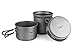 Wild Peak Titanium Lightweight 3-Piece (1.2L, 800ml, 400ml) Pot and Pan Camping Hiking Mess Kit Cookware Set