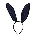 FRECI Bunny Headband Sequins Rabbit Ear Hair Band for Nightclubs & Masquerade & Halloween & Christmas Party Supplies (Black)