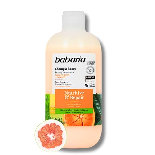- Champú Pelo Seco Y Dañado | Shampoo Anticaída Mujer 500ml | Champu Sin Sulfatos Ni Parabenos Con Aloe Vera | Champu Natural Reset Con Naranja