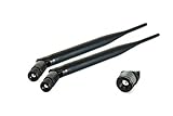 Super Power Supply® 2 x 6dBi 2.4GHz 5GHz Dual Band WiFi RP-SMA Antenna for Routers Linksys Cisco E2100L WRT160NL TP-Link TL-WDR3500 TL-WR841ND Amped Wireless SR150 AP300 R300 SR300 300N R10000 R10000G SR10000 SR20000G AP20000G ZyXEL NBG461 NBG4615 WAP3205 D-Link DIR-825 DAP-1360 Omni Directional Network Extension Mini PCIe PCI Cards WAN Repeater