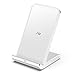 Vebach Fast Wireless Charger Aluminum Frame,Merak1 USB C Qi Certified Wireless Charging Stand,7.5W for iPhone 13 Pro Max/12 Pro Max/XS/XR/X/8Plus,10W for Galaxy S10/S10Plus/S10E/S9/S8 - Silver