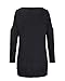 OUGES Women's Cutout Cold Shoulder Long Sleeve T-Shirt Tunic Top (Black,L)