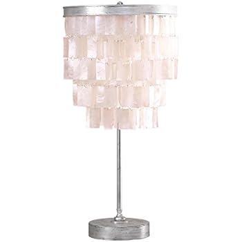 Geneva Vintage Silver White Capiz Shell Table Lamp Amazon Com