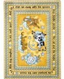 Joy Carpets Kid Essentials Infants &amp; Toddlers Hey Diddle Diddle Rug, Yellow, 7'8" x 10'9"