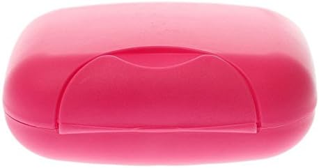 QHGstore Travel Soap Dish Case Plastic Soap Holder Box Container for Home Hiking Camping by TheBigThumb, Hot Pink