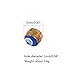 Mystart 50 Pieces Gold Plated 5mm Alloy Enamel Evil Eye Beads Charms for DIY Bracelet Crafts (Royal Blue)