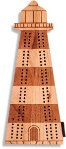 Lighthouse Shaped Cribbage Board - Made in USA