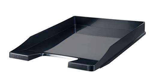 HAN 1025-13, JUNIOR letter tray. Slim, modern, stylish and glossy, pack of 5, black