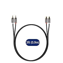 J&D 2 RCA Extension Cable, RCA Cable, Gold Plated