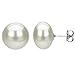 White Freshwater Cultured Button Pearl Earrings Sterling Silver Studs Bridal Jewelry 8-8.5mm