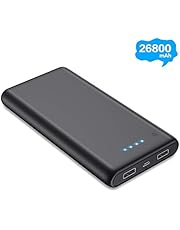 Trswyop Powerbank【Neueste 26800mAh Hohe Kapazität】 Externer Akku 2 USB Ports Output Schnellladung Portable Ladegerät mit 4 LED-Anzeigen Akku Pack für Handy, Tablet und Mehr USB-Gerät