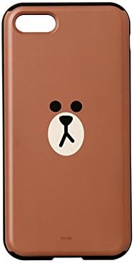 LINE FRIENDS iPhone 8 / iPhone 8 Plus Case with Card Holder and Mirror (Brown, iPhone 8)