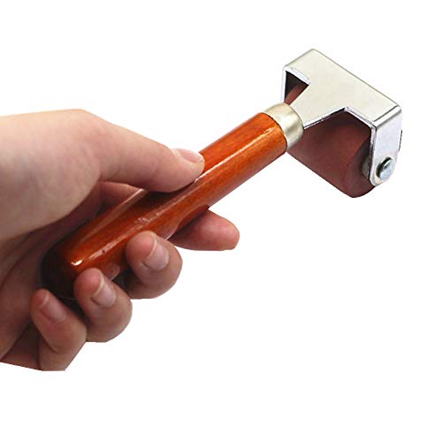 TANG SONG 2PCS Rubber Roller, Brayer Ink Roller, Soft Rubber Brayer Roller with Wooden Handle (Brown)