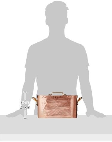 Mauviel M'Tradition Braiser and Lid 10 Litre Capacity Copper with 32 x 19 x 18 cm Tin Lining, Orange - Image 5