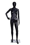 Female Full Body Durable Plastic Abstract Egg Head Mannequin With Movable Head Black (F9 BLK) Made By OM®