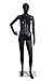 Female Full Body Durable Plastic Abstract Egg Head Mannequin With Movable Head Black (F9 BLK) Made By OM®