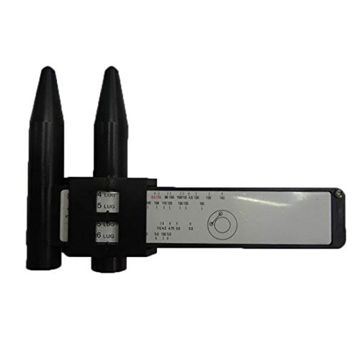 Crazy stone PCD Ruller Stud or Rim Bolt Measuring Tool PCD Ruler 4 5 6 8 Holes Lug Bolt Pattern Gauge (Black)